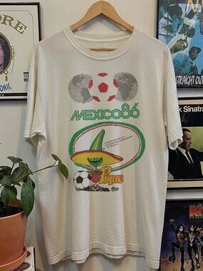 86 Mexico World Cup Pique White Tee